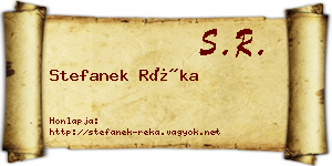 Stefanek Réka névjegykártya
